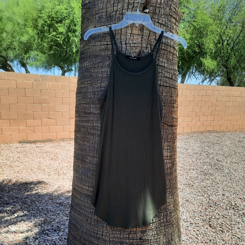 Ribbed spaghetti strap dress